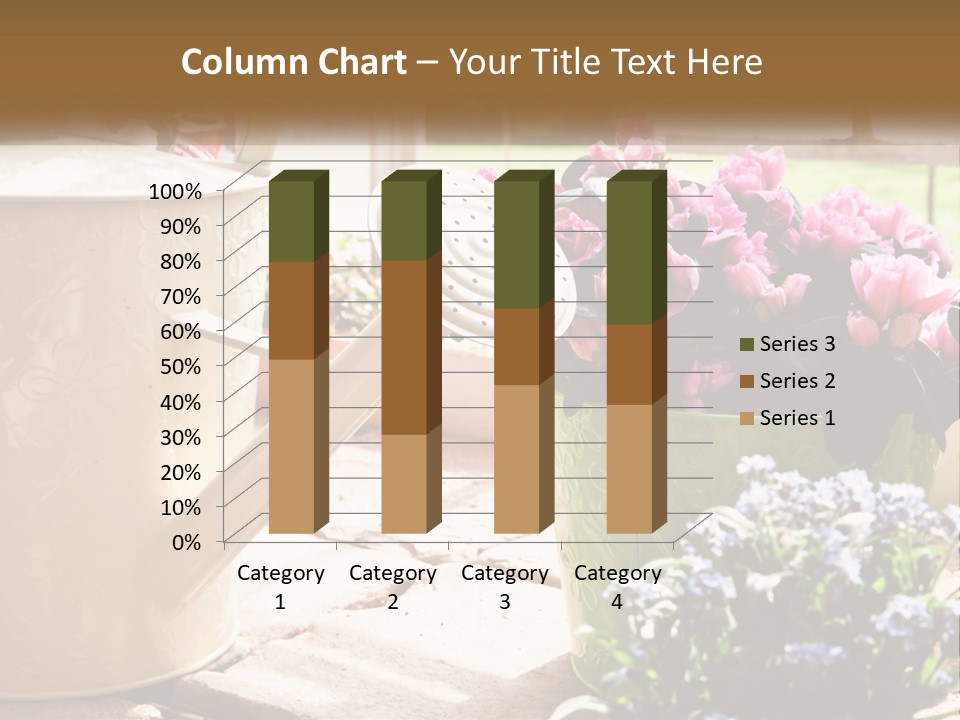 A Watering Can Filled With Flowers On A Table PowerPoint Template