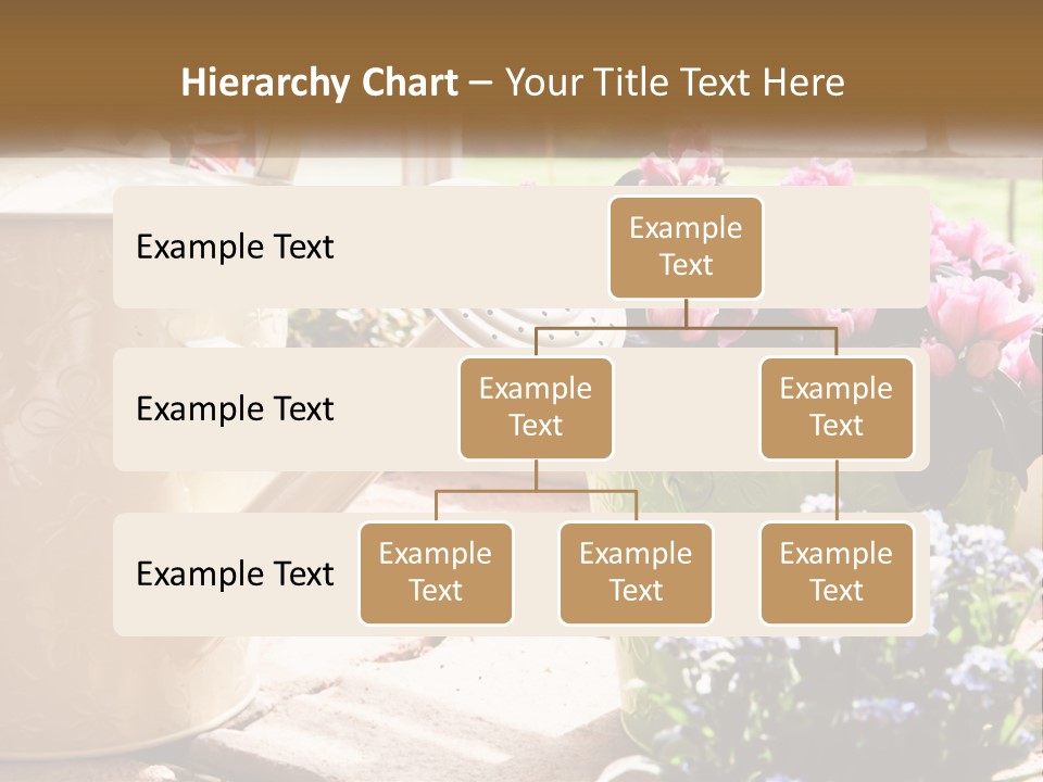 A Watering Can Filled With Flowers On A Table PowerPoint Template