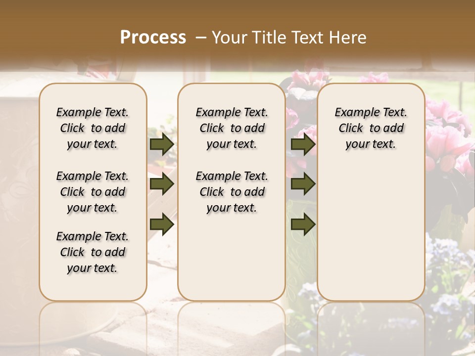 A Watering Can Filled With Flowers On A Table PowerPoint Template