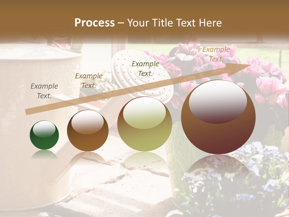 A Watering Can Filled With Flowers On A Table PowerPoint Template