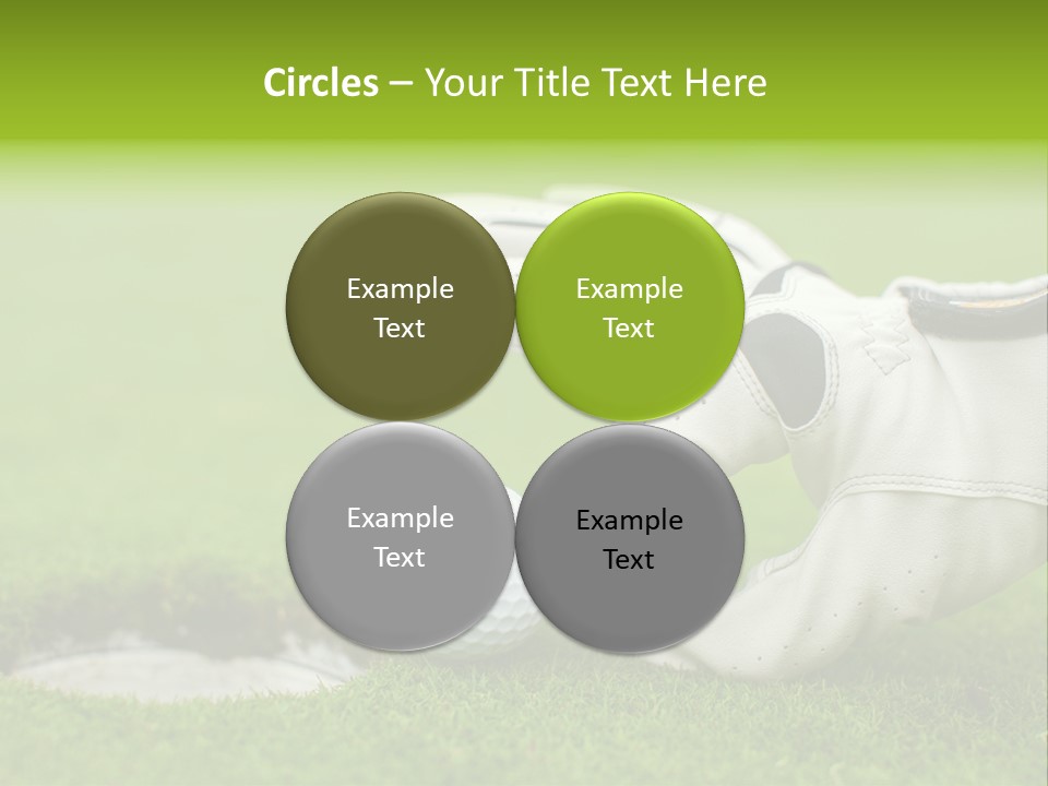 A Golf Ball And Glove On The Green Grass PowerPoint Template