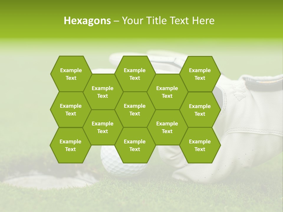 A Golf Ball And Glove On The Green Grass PowerPoint Template