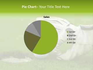 A Golf Ball And Glove On The Green Grass PowerPoint Template