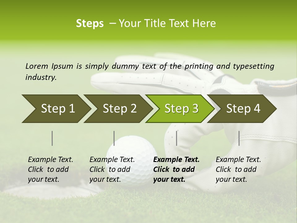 A Golf Ball And Glove On The Green Grass PowerPoint Template