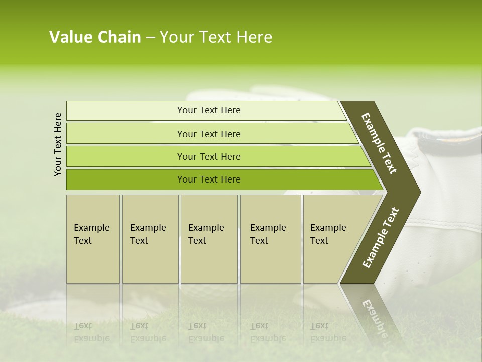 A Golf Ball And Glove On The Green Grass PowerPoint Template