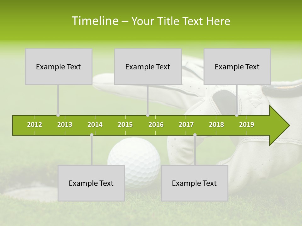 A Golf Ball And Glove On The Green Grass PowerPoint Template