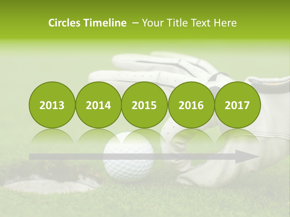 A Golf Ball And Glove On The Green Grass PowerPoint Template