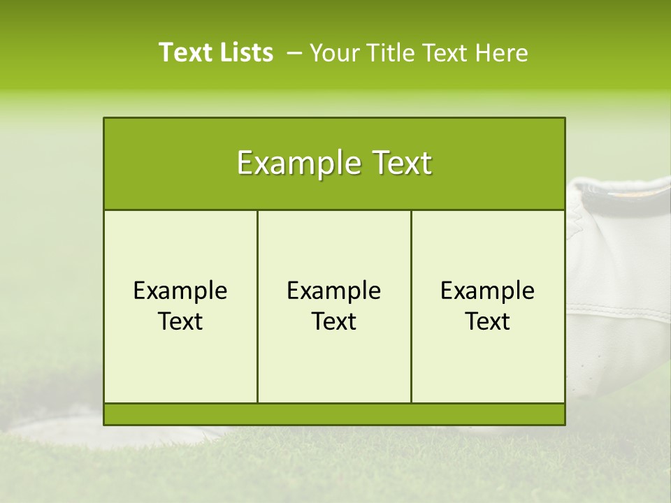 A Golf Ball And Glove On The Green Grass PowerPoint Template