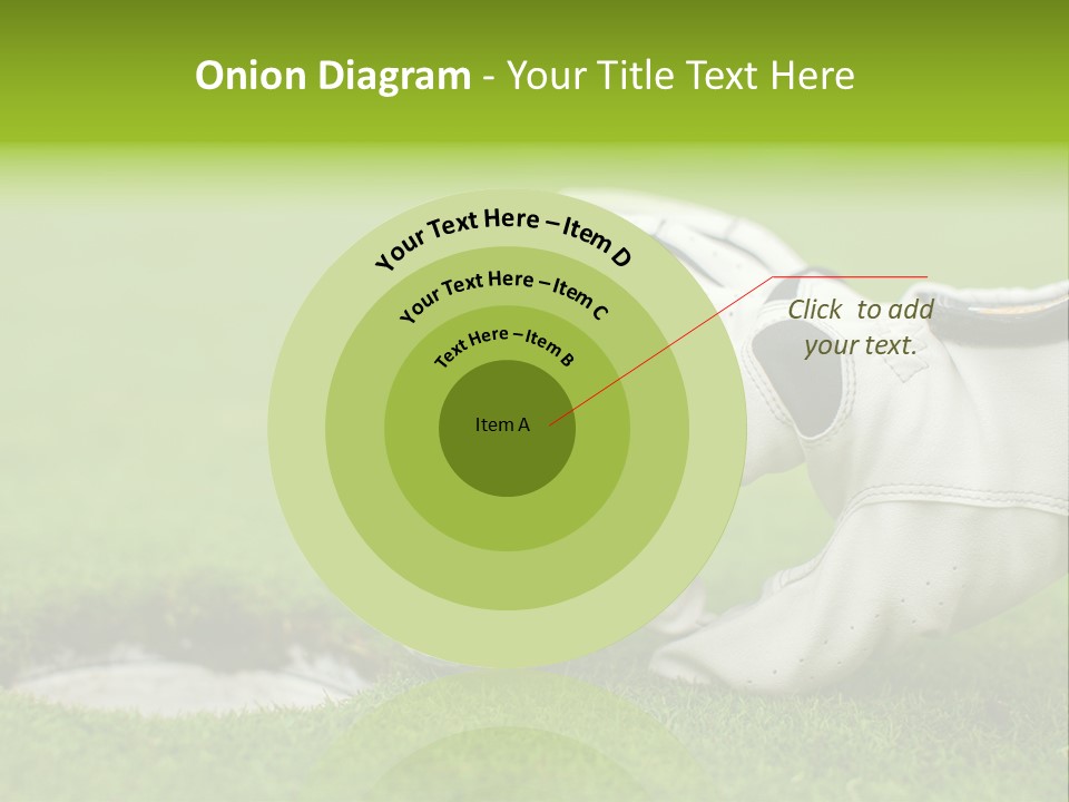A Golf Ball And Glove On The Green Grass PowerPoint Template