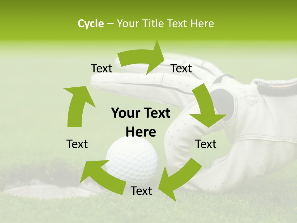 A Golf Ball And Glove On The Green Grass PowerPoint Template