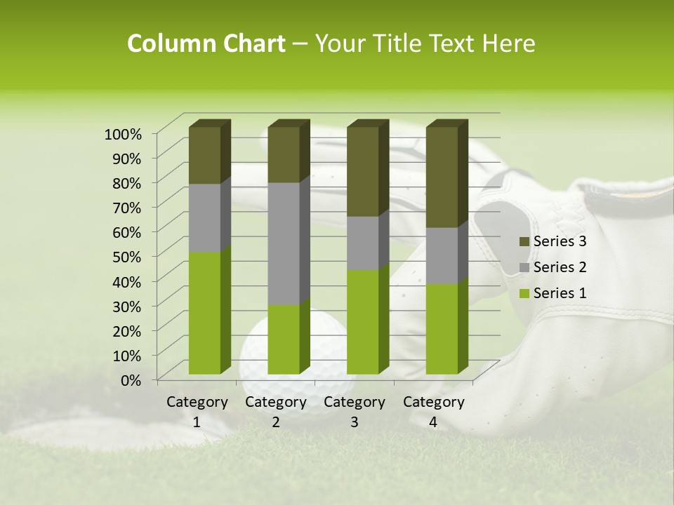 A Golf Ball And Glove On The Green Grass PowerPoint Template