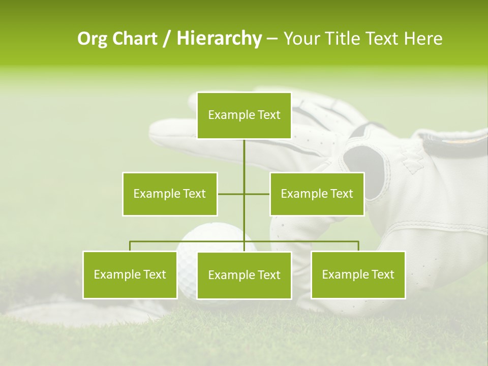A Golf Ball And Glove On The Green Grass PowerPoint Template
