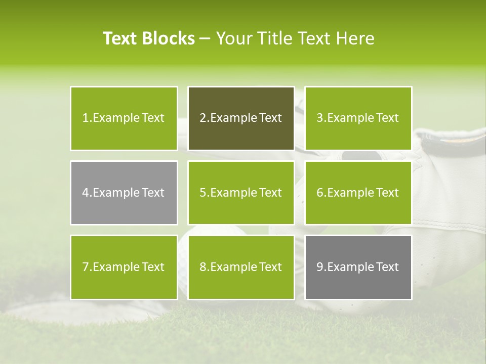 A Golf Ball And Glove On The Green Grass PowerPoint Template