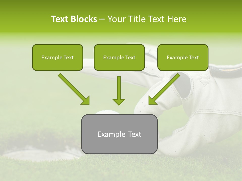 A Golf Ball And Glove On The Green Grass PowerPoint Template