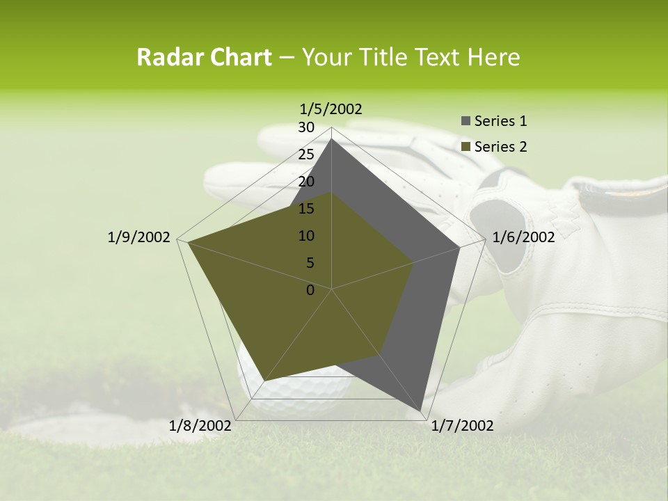 A Golf Ball And Glove On The Green Grass PowerPoint Template