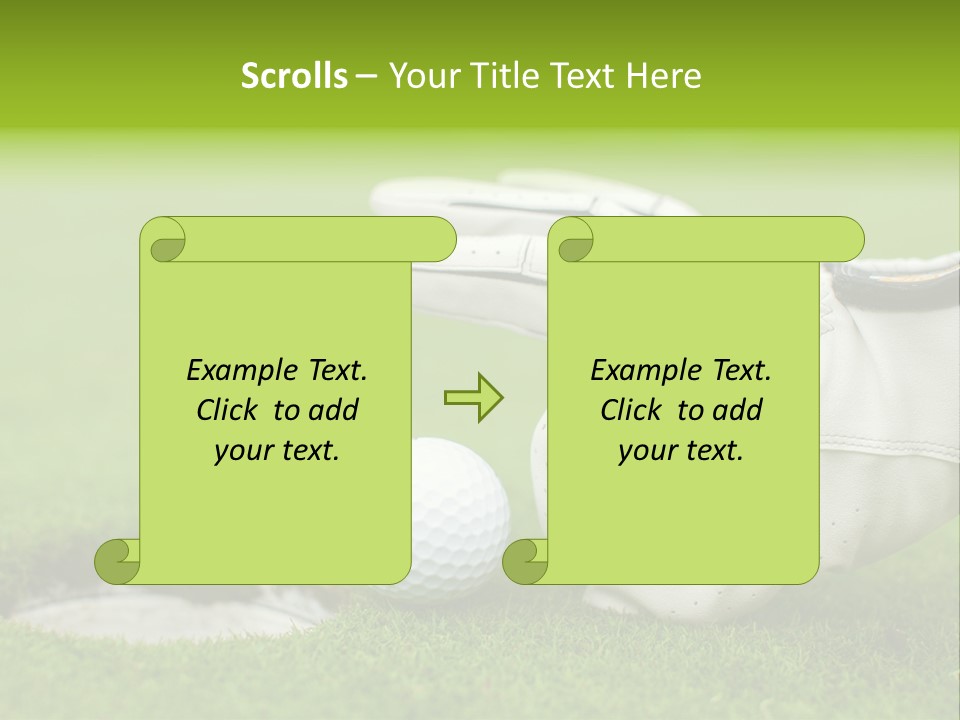 A Golf Ball And Glove On The Green Grass PowerPoint Template
