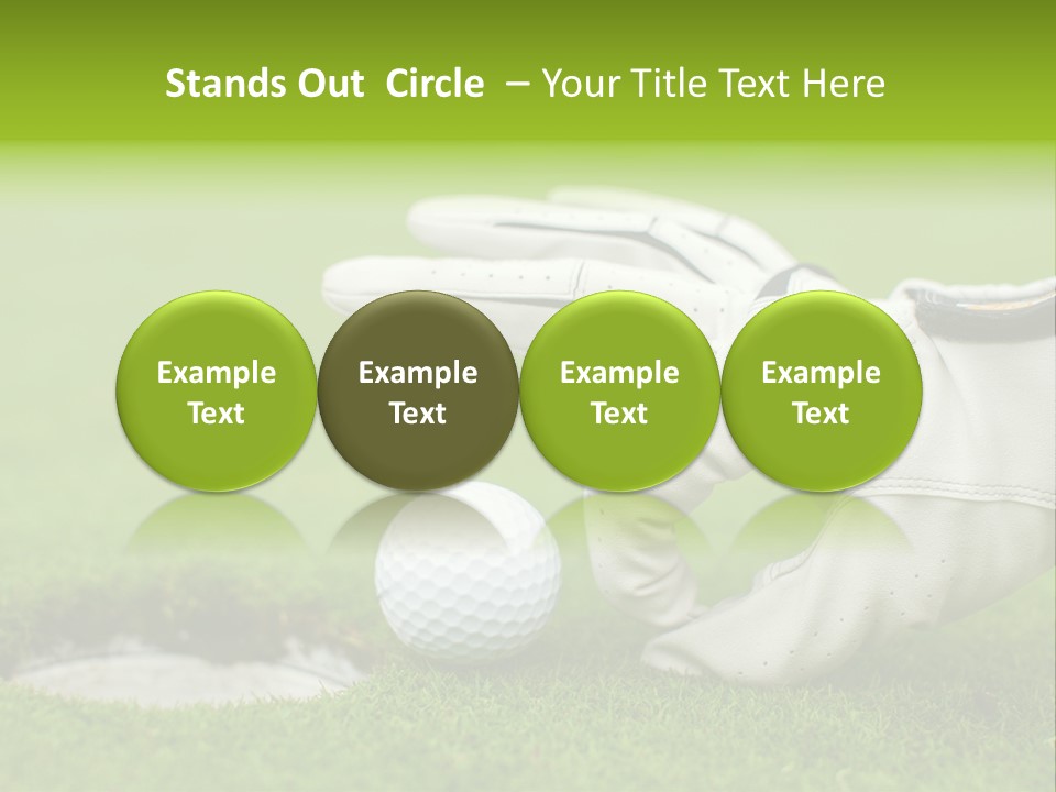 A Golf Ball And Glove On The Green Grass PowerPoint Template