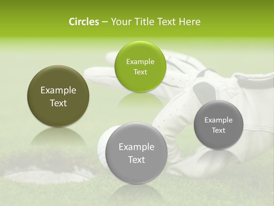 A Golf Ball And Glove On The Green Grass PowerPoint Template