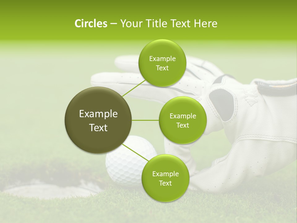A Golf Ball And Glove On The Green Grass PowerPoint Template