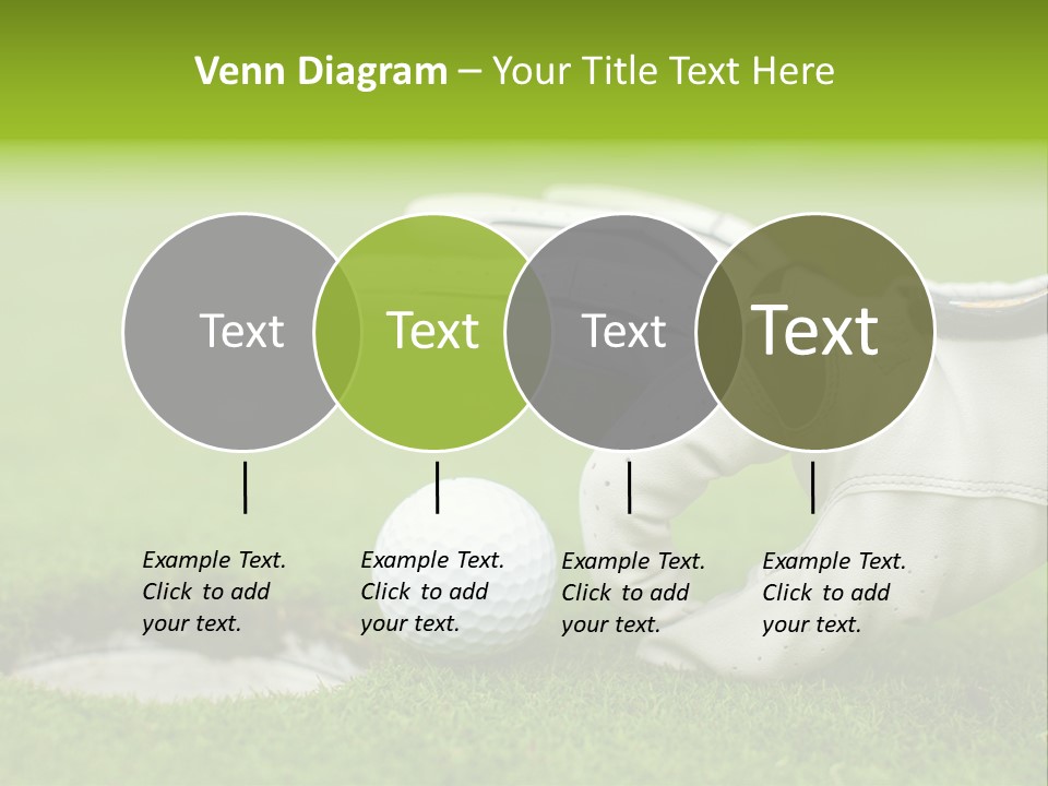 A Golf Ball And Glove On The Green Grass PowerPoint Template