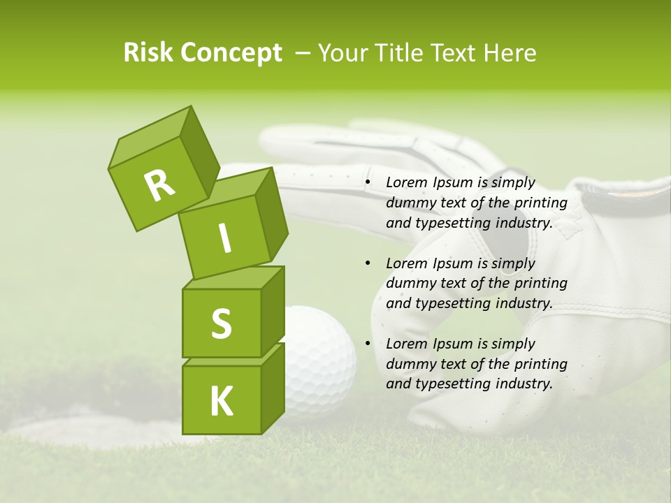 A Golf Ball And Glove On The Green Grass PowerPoint Template