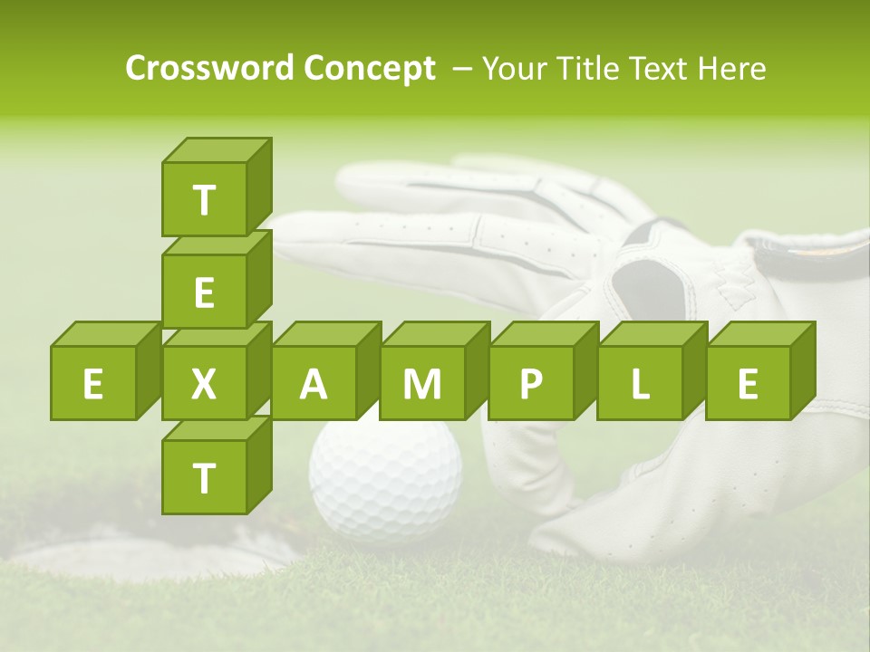 A Golf Ball And Glove On The Green Grass PowerPoint Template