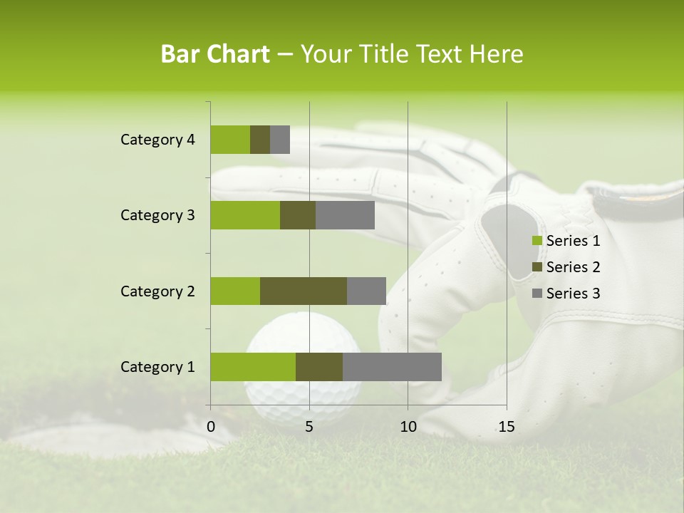 A Golf Ball And Glove On The Green Grass PowerPoint Template