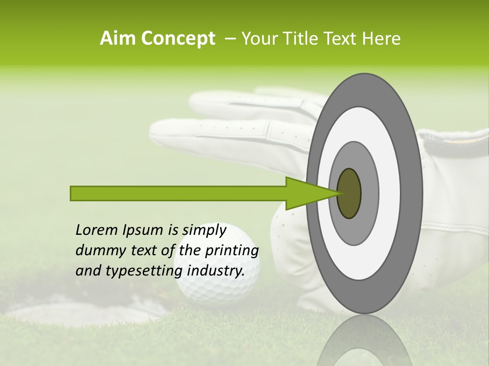A Golf Ball And Glove On The Green Grass PowerPoint Template