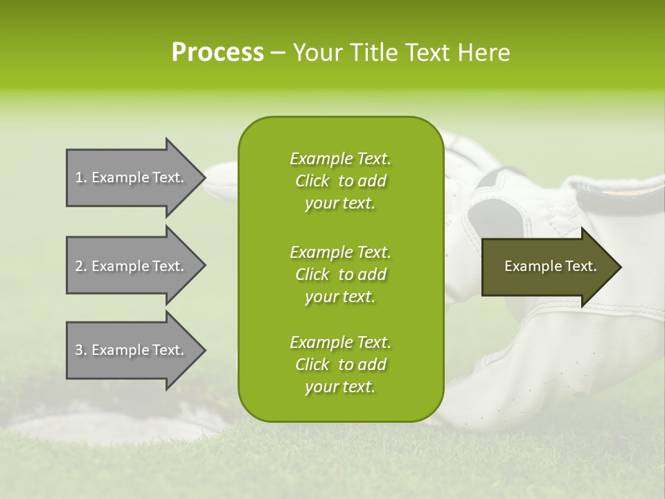 A Golf Ball And Glove On The Green Grass PowerPoint Template