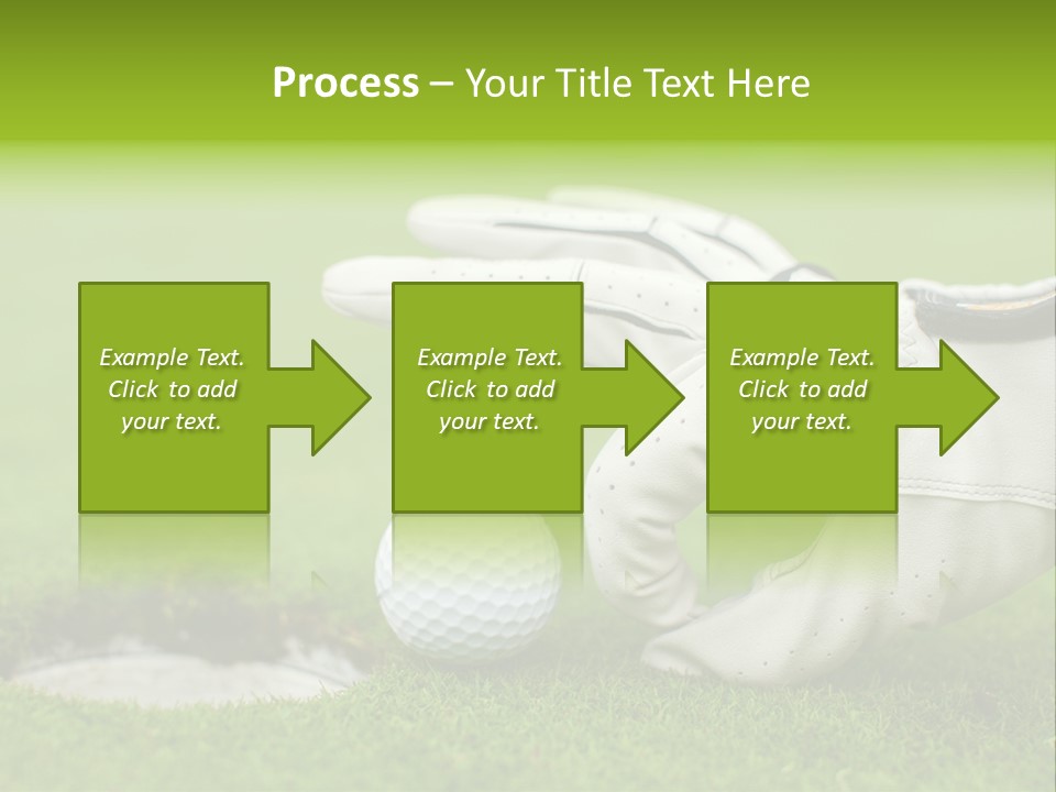 A Golf Ball And Glove On The Green Grass PowerPoint Template