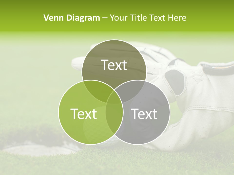A Golf Ball And Glove On The Green Grass PowerPoint Template