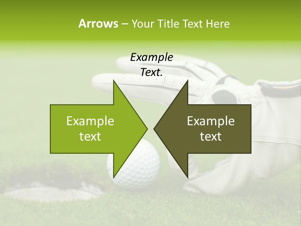 A Golf Ball And Glove On The Green Grass PowerPoint Template