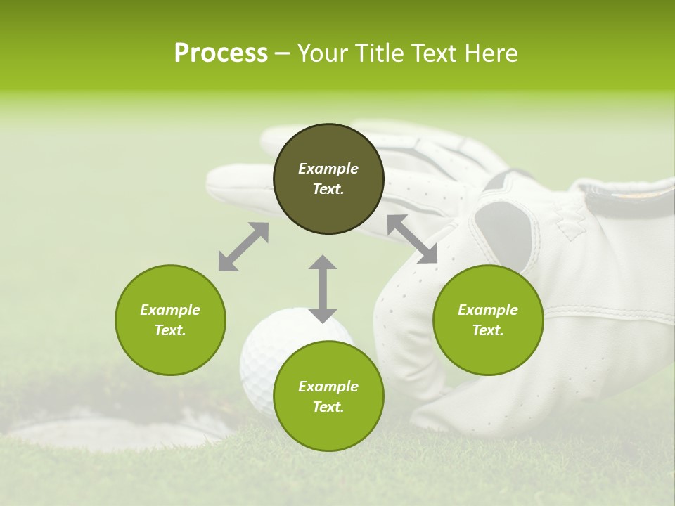 A Golf Ball And Glove On The Green Grass PowerPoint Template
