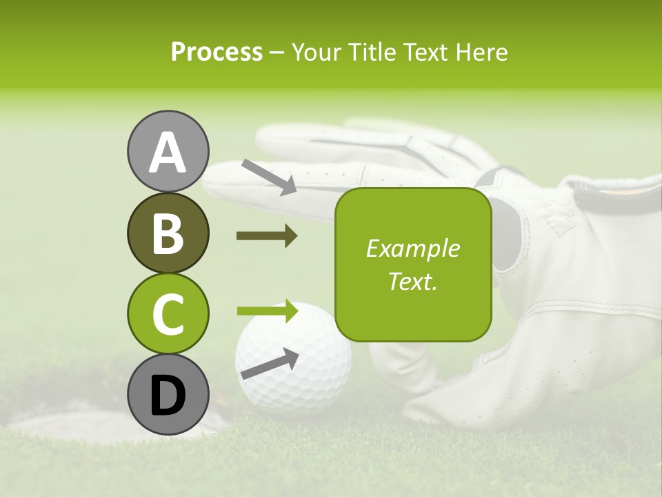 A Golf Ball And Glove On The Green Grass PowerPoint Template