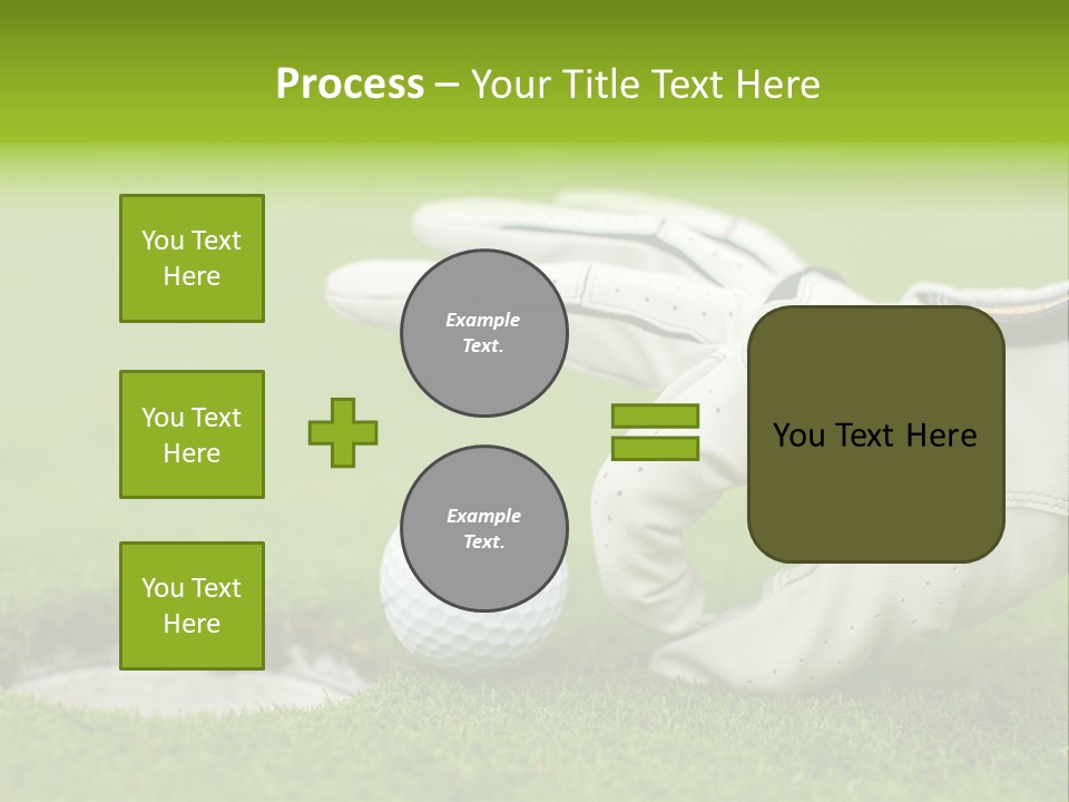A Golf Ball And Glove On The Green Grass PowerPoint Template