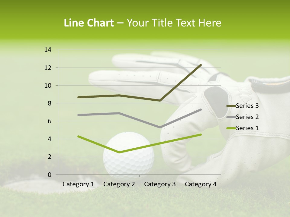 A Golf Ball And Glove On The Green Grass PowerPoint Template