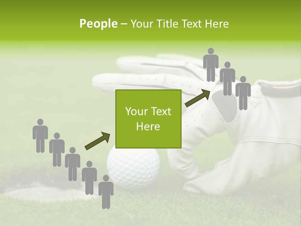 A Golf Ball And Glove On The Green Grass PowerPoint Template