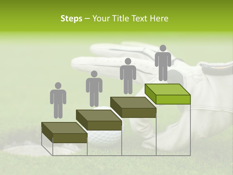 A Golf Ball And Glove On The Green Grass PowerPoint Template