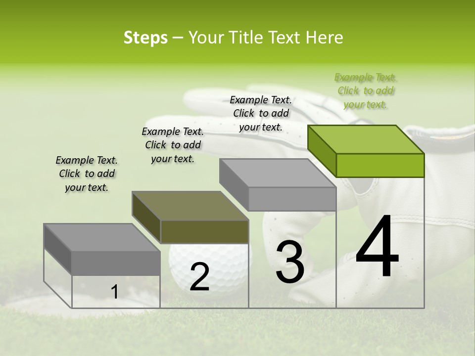 A Golf Ball And Glove On The Green Grass PowerPoint Template