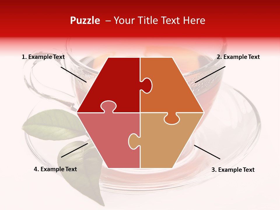A Cup Of Tea With A Leaf On A Saucer PowerPoint Template