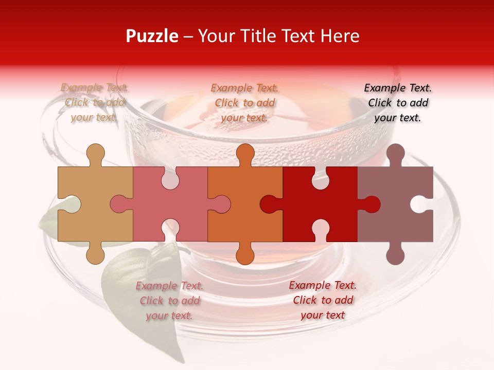 A Cup Of Tea With A Leaf On A Saucer PowerPoint Template