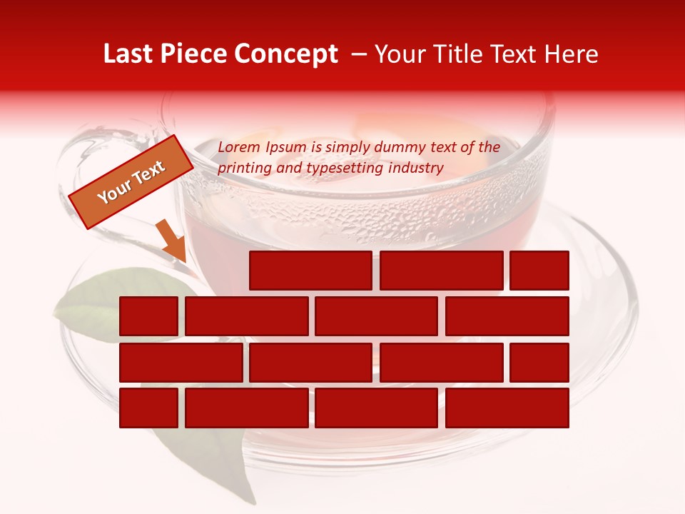 A Cup Of Tea With A Leaf On A Saucer PowerPoint Template