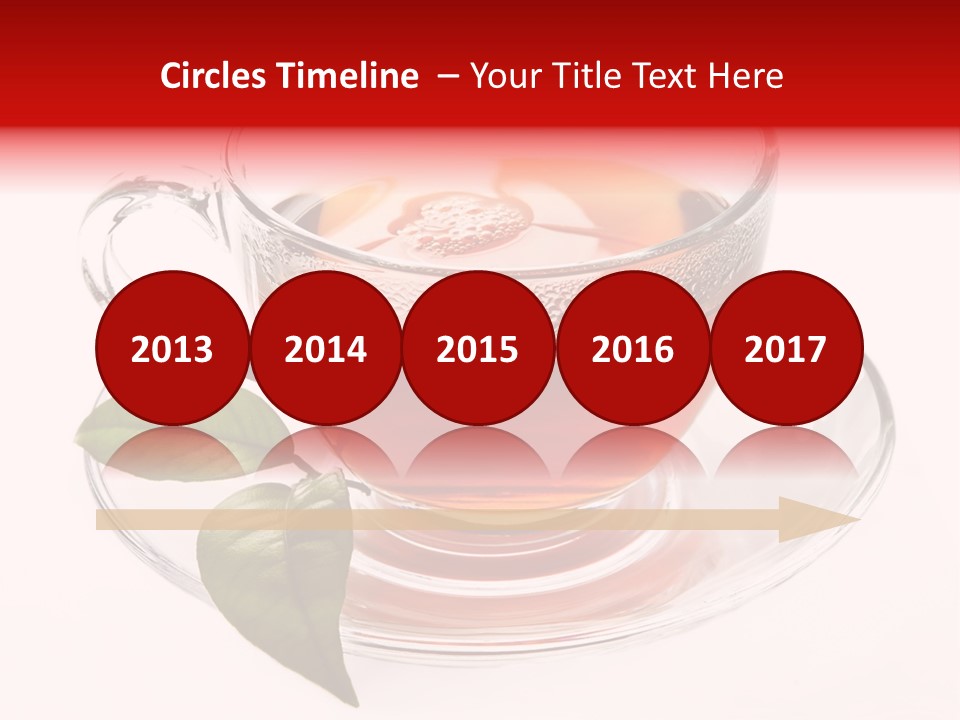 A Cup Of Tea With A Leaf On A Saucer PowerPoint Template