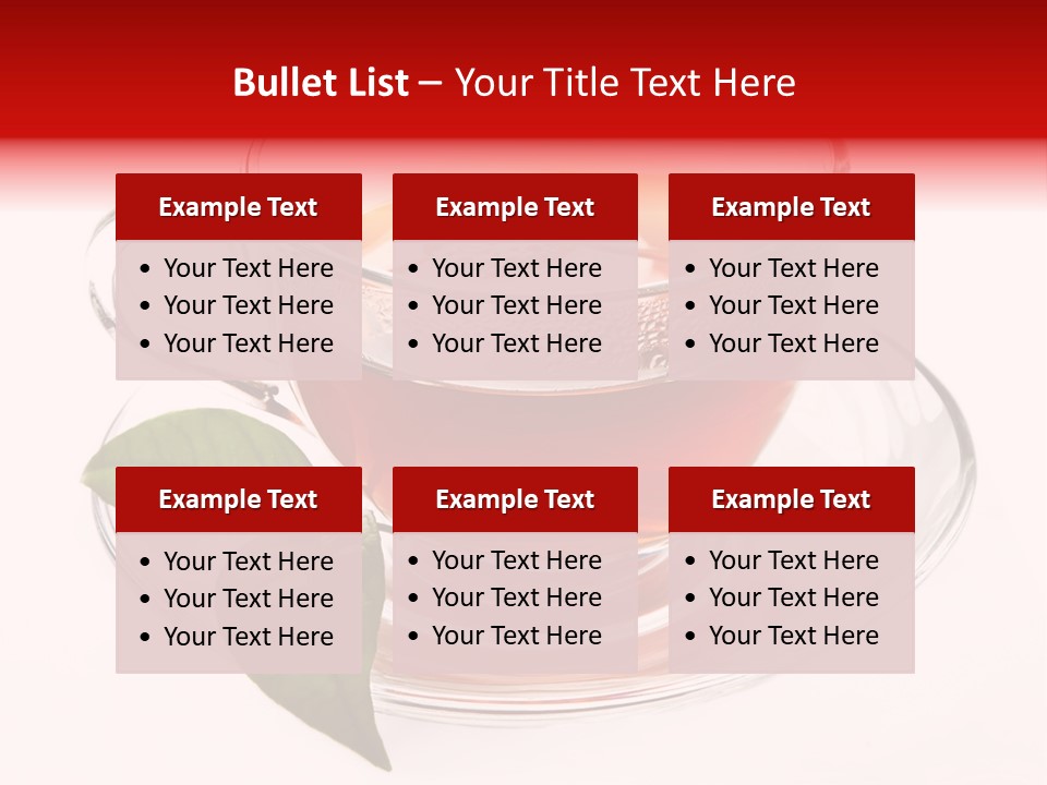 A Cup Of Tea With A Leaf On A Saucer PowerPoint Template