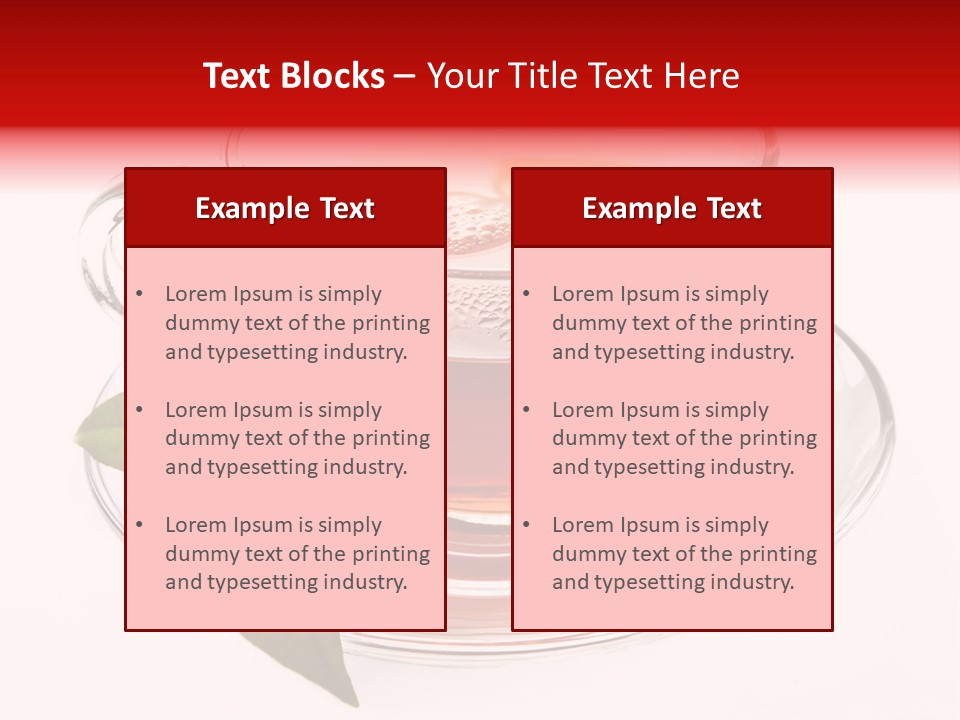 A Cup Of Tea With A Leaf On A Saucer PowerPoint Template