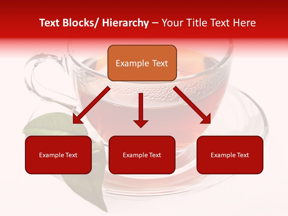 A Cup Of Tea With A Leaf On A Saucer PowerPoint Template