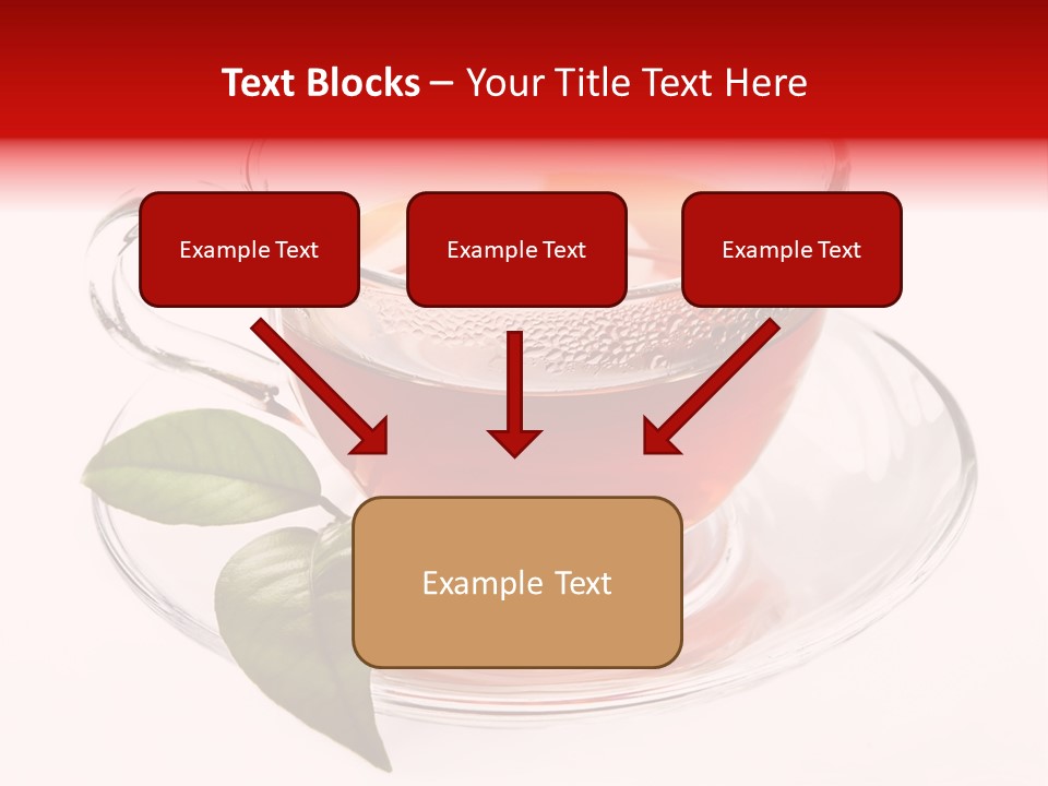 A Cup Of Tea With A Leaf On A Saucer PowerPoint Template