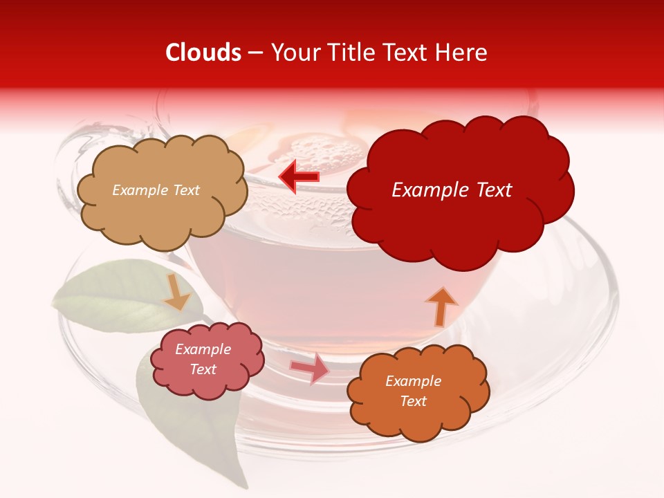 A Cup Of Tea With A Leaf On A Saucer PowerPoint Template
