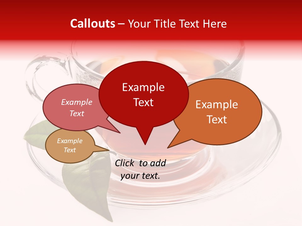 A Cup Of Tea With A Leaf On A Saucer PowerPoint Template