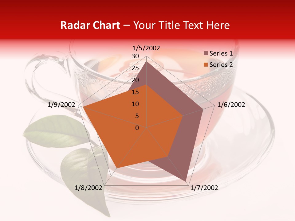A Cup Of Tea With A Leaf On A Saucer PowerPoint Template